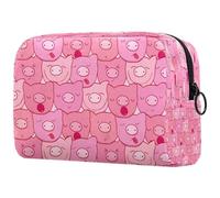 Beauty case da donna, con motivo maialini, per articoli da toeletta da viaggio, grande, pratica borsa organizer con cerniera, Multi, 18.5x7.5x13cm/7.3x3x5.1in, Beauty case