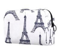 Beauty case da donna, con motivo Torri Eiffel, per articoli da toeletta da viaggio, grande, pratica borsa organizer con cerniera, Multi, 18.5x7.5x13cm/7.3x3x5.1in, Beauty case