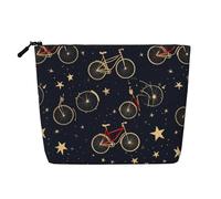 Beauty case da donna, con mucche bianche e nere, portatile, da viaggio, organizer quotidiano con cerniera, Biciclette Bicicletta Ciclismo, Taglia unica