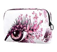 Beauty case da donna, con occhi femminili, per articoli da toeletta da viaggio, grande, pratico, con cerniera, Multi, 18.5x7.5x13cm/7.3x3x5.1in, Beauty case