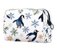 Beauty case da donna, con pinguini giocosi, borsa da viaggio per articoli da toeletta grande, pratica borsa organizer con cerniera, Multi, 18.5x7.5x13cm/7.3x3x5.1in, Beauty case