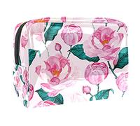 Beauty case da donna con scritta "Her Side and His Side", colore bianco, rosa e rosa, organizer da viaggio portatile per articoli da toeletta, Multicolore 02, 18.5x7.5x13cm/7.3x3x5.1in, Beauty Case