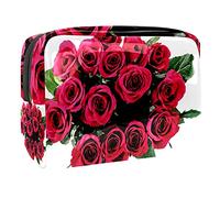 Beauty case da donna con scritta "Her Side and His Side", colore bianco, rosa e rosa, organizer da viaggio portatile per articoli da toeletta, Multicolore 10., 18.5x7.5x13cm/7.3x3x5.1in, Beauty Case