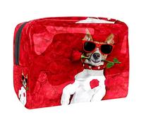Beauty case da donna con scritta "Her Side and His Side", colore bianco, rosa e rosa, organizer da viaggio portatile per articoli da toeletta, Multicolore 06, 18.5x7.5x13cm/7.3x3x5.1in, Beauty Case