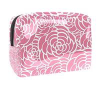 Beauty case da donna con scritta "Her Side and His Side", colore bianco, rosa e rosa, organizer da viaggio portatile per articoli da toeletta, Multicolore 08, 18.5x7.5x13cm/7.3x3x5.1in, Beauty Case