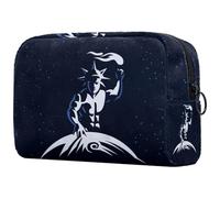 Beauty case da donna, con scritta "The Sun God with a Torch", per articoli da toeletta da viaggio, grande, con cerniera, Multi, 18.5x7.5x13cm/7.3x3x5.1in, Beauty case