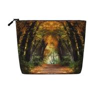 Beauty case da donna, con simpatico motivo bradipi in stile cartone animato, borsa da viaggio portatile, organizer quotidiano con cerniera, Percorso nel bosco coperto, Taglia unica