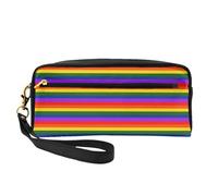 Beauty case da donna con stampa con bandiera arcobaleno, ideale per la scuola e l'ufficio