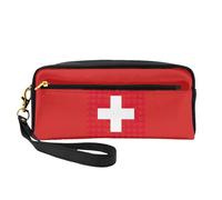 Beauty case da donna con stampa con bandiera svizzera, ideale per la scuola e l'ufficio