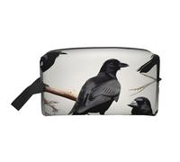 Beauty case da donna con stampa di uccelli corvi neri su un ramo carino beauty case da viaggio per donna