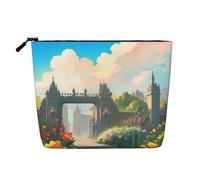 Beauty case da donna con stampa "Fuori dal cancello del castello", organizer per cosmetici, ideale per viaggi e trasferte di lavoro.