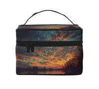 Beauty case da donna con stampa River and The Great Sky, grande, da viaggio, per trucchi