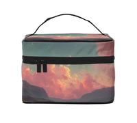 Beauty case da donna con stampa River and The Great Sky, grande, da viaggio, per trucchi