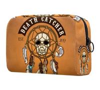 Beauty case da donna, con teschio e cattura morte, per articoli da toeletta da viaggio, grande, pratica borsa organizer con cerniera, Multi, 18.5x7.5x13cm/7.3x3x5.1in, Beauty case