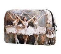 Beauty case da donna con tre ragazze che ballano balletto, borsa da viaggio per articoli da toeletta grandi, pratica borsa organizer con cerniera, Multi, 18.5x7.5x13cm/7.3x3x5.1in, Beauty case