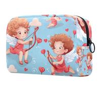 Beauty case da donna Cupido Love Rose con cerniera beauty case da viaggio organizer per cosmetici, Multicolore 7, 18.5x7.5x13cm/7.3x3x5.1in, Art Deco