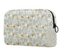 Beauty case da donna e ragazza con fatine che volano intorno al fiore spazioso beauty case borsetta con cerniera, Multicolore 07, 18.5x7.5x13cm/7.3x3x5.1in, Beauty Case