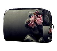 Beauty case da donna e ragazza con fatine che volano intorno al fiore spazioso beauty case borsetta con cerniera, Multicolore 04, 18.5x7.5x13cm/7.3x3x5.1in, Beauty Case