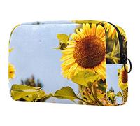 Beauty case da donna e ragazza con girasole Helianthus Blossom Flowers, capiente borsa per cosmetici, borsetta con cerniera, Multicolore 07, 18.5x7.5x13cm/7.3x3x5.1in, Beauty Case