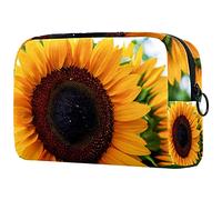Beauty case da donna e ragazza con girasole Helianthus Blossom Flowers, capiente borsa per cosmetici, borsetta con cerniera, Multicolore 01, 18.5x7.5x13cm/7.3x3x5.1in, Beauty Case