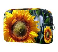 Beauty case da donna e ragazza con girasole Helianthus Blossom Flowers, capiente borsa per cosmetici, borsetta con cerniera, Multicolore 05, 18.5x7.5x13cm/7.3x3x5.1in, Beauty Case