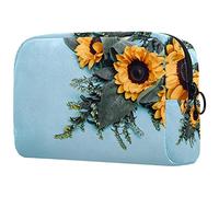 Beauty case da donna e ragazza con girasole Helianthus Blossom Flowers, capiente borsa per cosmetici, borsetta con cerniera, Multicolore 08, 18.5x7.5x13cm/7.3x3x5.1in, Beauty Case