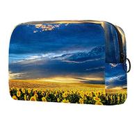 Beauty case da donna e ragazza con girasole Helianthus Blossom Flowers, capiente borsa per cosmetici, borsetta con cerniera, Multicolore 06, 18.5x7.5x13cm/7.3x3x5.1in, Beauty Case
