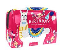 Beauty case da donna e ragazza, con scritta "A Little Gift Just for You" in stile cartone animato Alpaca-01, borsa per cosmetici, borsetta con cerniera, Multicolore 06, 18.5x7.5x13cm/7.3x3x5.1in,