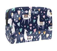 Beauty case da donna e ragazza, con scritta "A Little Gift Just for You" in stile cartone animato Alpaca-01, borsa per cosmetici, borsetta con cerniera, Multicolore 10., 18.5x7.5x13cm/7.3x3x5.1in,