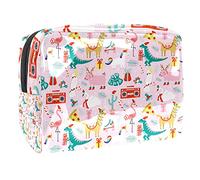 Beauty case da donna e ragazza, con scritta "A Little Gift Just for You" in stile cartone animato Alpaca-01, borsa per cosmetici, borsetta con cerniera, Multicolore 09, 18.5x7.5x13cm/7.3x3x5.1in,