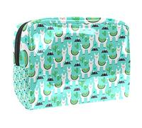 Beauty case da donna e ragazza, con scritta "A Little Gift Just for You" in stile cartone animato Alpaca-01, borsa per cosmetici, borsetta con cerniera, Multicolore 02, 18.5x7.5x13cm/7.3x3x5.1in,