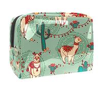 Beauty case da donna e ragazza, con scritta "A Little Gift Just for You" in stile cartone animato Alpaca-01, borsa per cosmetici, borsetta con cerniera, Multicolore 05, 18.5x7.5x13cm/7.3x3x5.1in,