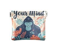 Beauty case da donna in pelle con gorilla tropicale estiva, mini borsa per il trucco, borsa per ragazze e signore