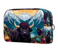 Beauty case da donna Yak Iceberg Sky con cerniera beauty case da viaggio organizer per cosmetici, Multicolore 6, 18.5x7.5x13cm/7.3x3x5.1in, Art Deco