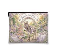 Beauty case da giardino per tea party, borsa da viaggio floreale vintage per cosmetici, borsa da viaggio per donne, organizer portatile in tela con cerniera, borsa da toilette primaverile per la cura