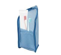 Beauty case da terra - Trousse impermeabile da 22 x 13 cm, organizer per separazione a secco e bagnato, utile da appendere per l'accessibilità della sistemazione dei cosmetici, blu, la