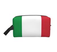 Beauty case da uomo con stampa bandiera italiana, borsa cosmetica spaziosa borsa da viaggio da donna, bianco, Taglia unica