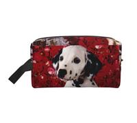 Beauty case da uomo con stampa di cucciolo dalmata, borsa per cosmetici, capiente, borsa da viaggio da donna, bianco, Taglia unica