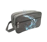 Beauty case da uomo da appendere, compatto, da viaggio, borsa da barba resistente all'acqua, con manici e cerniera, kit da appendere, organizer per cosmetici in vacanza, grigio, Refer to description,