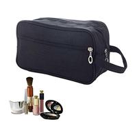 Beauty case da uomo da appendere, compatto, da viaggio, borsa da barba resistente all'acqua, con manici e cerniera, kit da appendere, organizer per cosmetici in vacanza, Nero , Refer to description,
