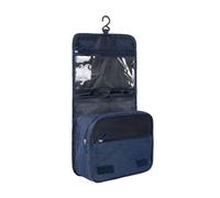 Beauty Case da Uomo e Donna, Borsa da Toilette Portatile Piccola, Blu Navy, 19*23cm, Stile Semplice