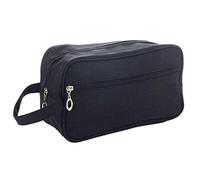 Beauty case da uomo impermeabile da donna, borsa da toilette compatta da viaggio, organizer per uomini e donne, 600D, con doppia apertura con cerniera 25 x 15 x 10 cm