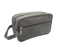 Beauty case da uomo impermeabile da donna, borsa da toilette compatta da viaggio, organizer per uomini e donne, 600D, con doppia apertura con cerniera 25 x 15 x 10 cm