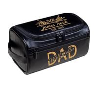 Beauty case da uomo in pelle personalizzata, personalizzabile con nome/iniziale, regalo per marito, papà, fidanzato, testimoni dello sposo, festa del papà, anniversario, Natale
