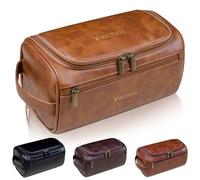 Beauty case da uomo personalizzabile con nome, kit dopp da viaggio, impermeabile, con scomparti, testimoni dello sposo, papà, marito, regalo per compleanno, matrimonio, festa del papà, Marrone, Borse