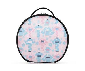 Beauty case da viaggio a forma di kimono con fiori di ciliegio giapponese, rosa, blu, verticale, autoportante, portatile, da appendere, con divisori regolabili, 27,9 cm