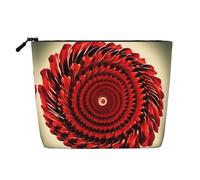 Beauty case da viaggio a spirale, versatile, con motivo floreale, perfetta per l'uso quotidiano e viaggi di lavoro, Nero , Taglia unica, Beauty case