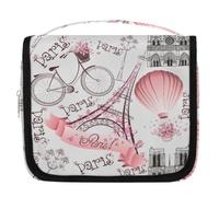 Beauty case da viaggio a tema Torre Eiffel, Francia Parigi, per donne, uomini, bambini, ragazzi e ragazze, borsa da bagno da appendere per articoli da toeletta cosmetici organizer per trucchi, Colore,