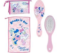 Borsa da toilette da viaggio, accessori Minnie con pettine, asciugamano e borsa Minnie, borsa da toilette Minnie, borsa da toilette trasparente con cerniera, Rosa, Astuccio da toilette trasparente con