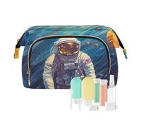 Beauty case da viaggio astronauta galleggiante nello spazio borse cosmetiche di grande capacità per le donne, Multicolore, Taglia unica, casual